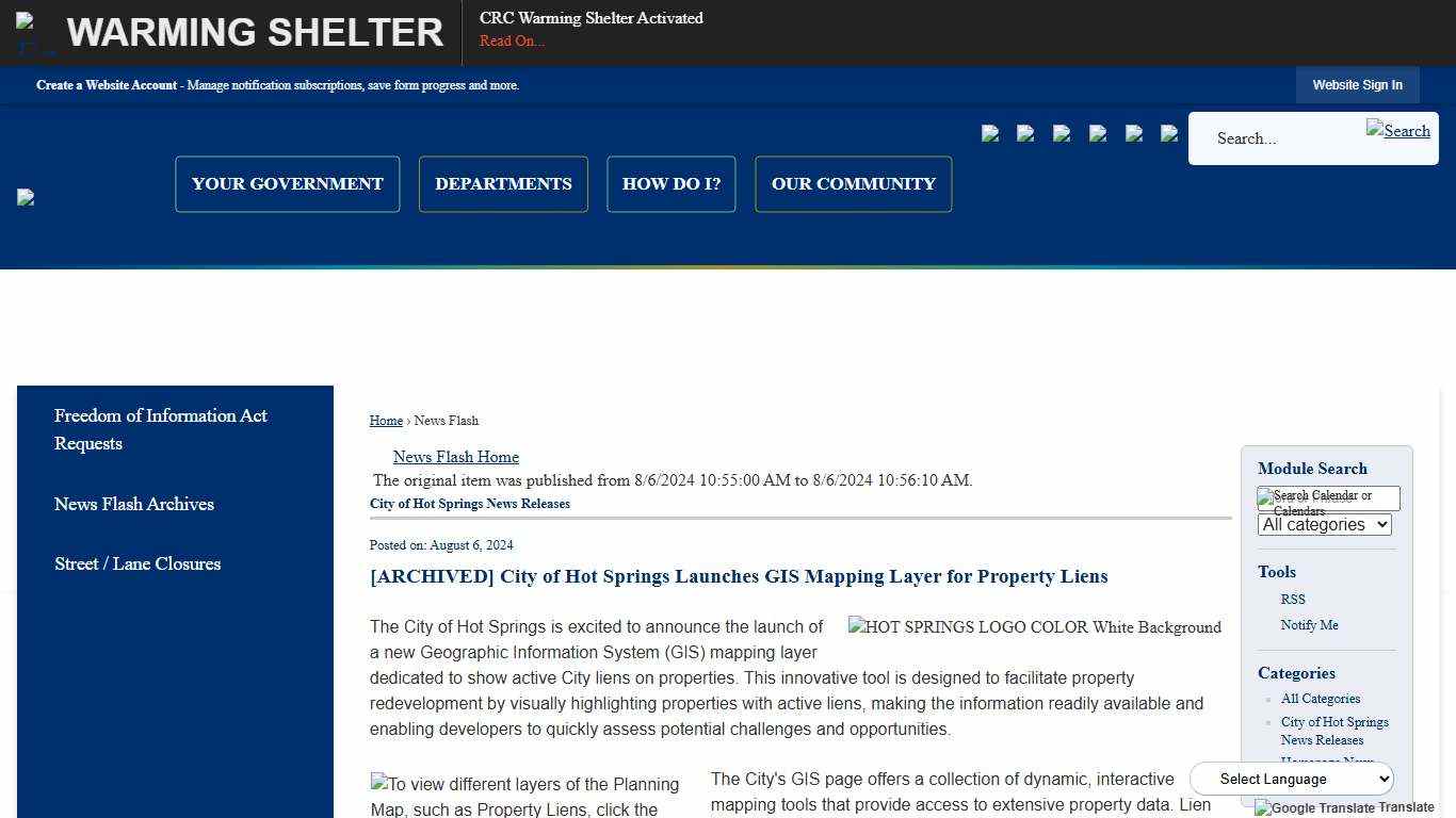 News Flash • Hot Springs, AR • CivicEngage