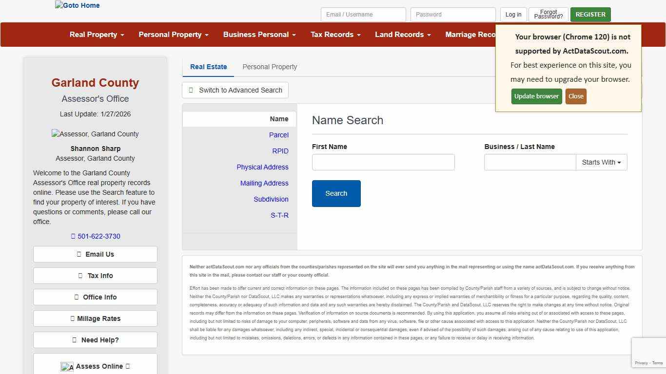 Garland County, Arkansas Real Property Search - actDataScout